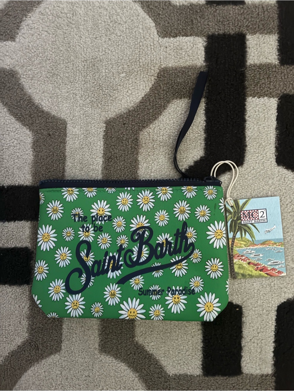 Saint Barth Daisy Zip Pouch NWT